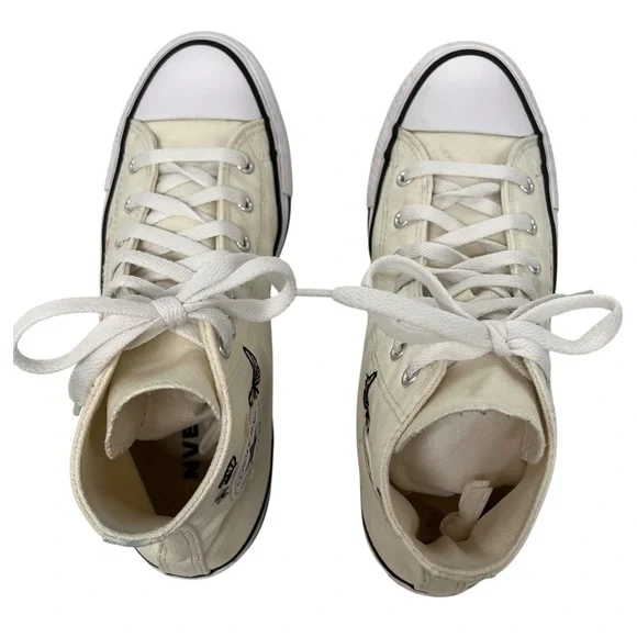 Converse Chuck Taylor Butterfly Embroidered High Top Canvas Sneakers Women’s 6 - Picture 9 of 16